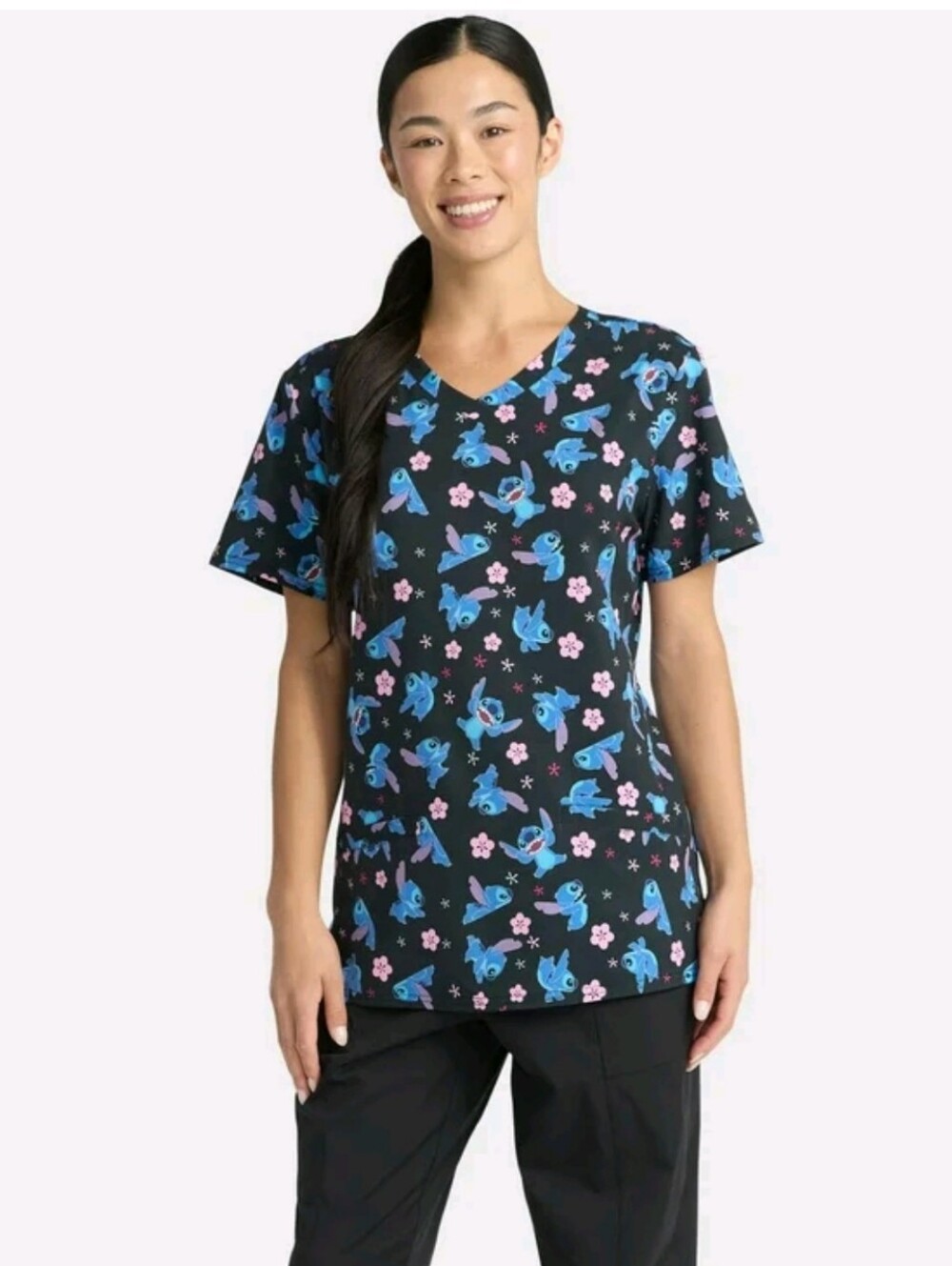 Lilo and Stitch Women's Scrub Top with Short Sleeves⁹
